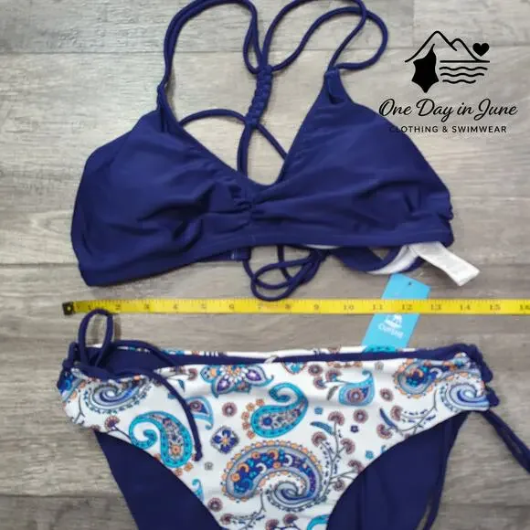 Cupshe Tie Back Tie Side Reversible Bikini Bottom Swimsuit Size L - Picture 5 of 6